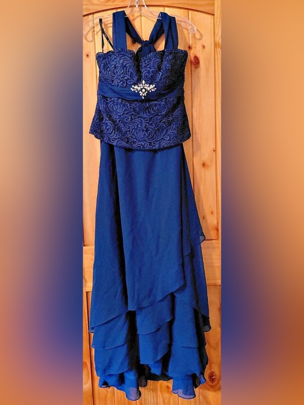 MGNY Floral Maxi Dress in Blue Like New